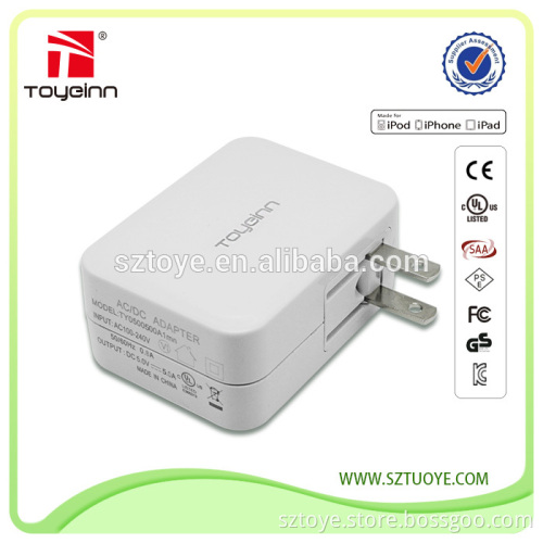 World travel portable phone charger with 4 USB charger ports